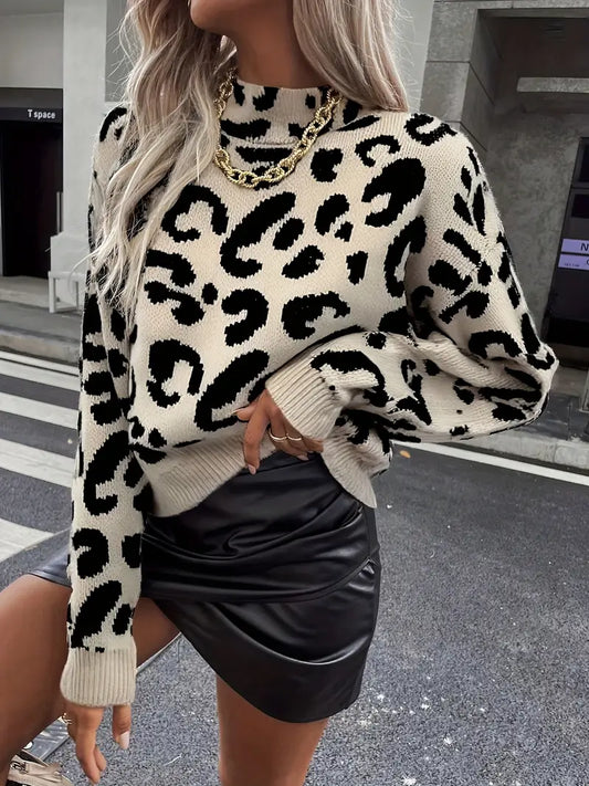 PULL LÉONA – LÉOPARD À COL HAUT