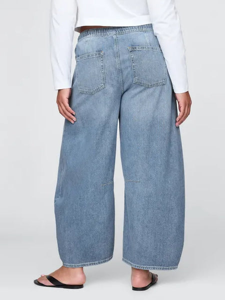 Jean à enfiler à taille mi-haute, ultra-doux