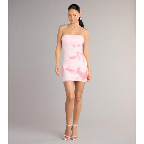 Floral Bead Mini Dress