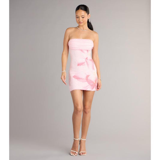 Floral Bead Mini Dress