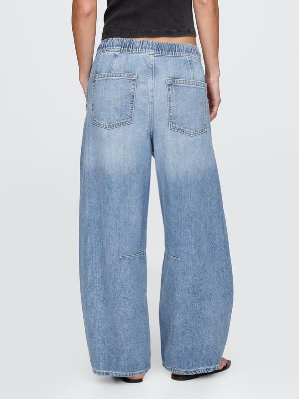 Jean à enfiler à taille mi-haute, ultra-doux