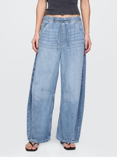 Jean à enfiler à taille mi-haute, ultra-doux