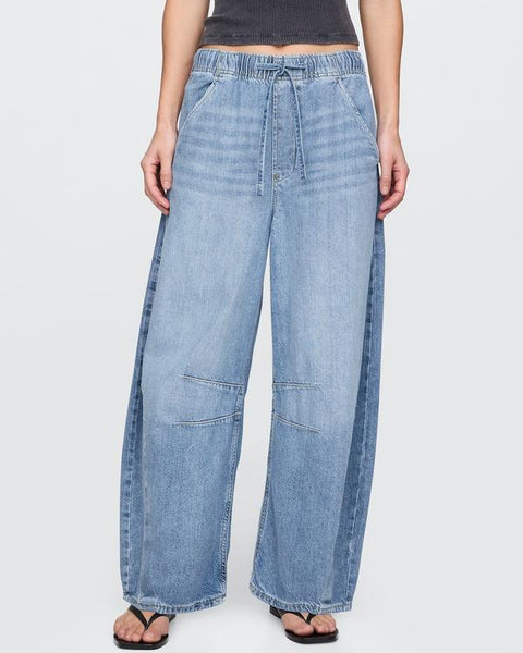 Jean à enfiler à taille mi-haute, ultra-doux