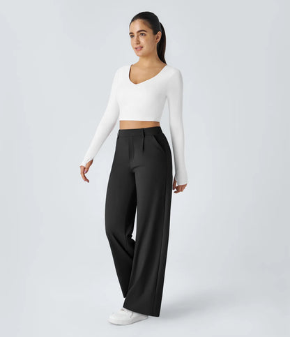 Pantalon tailleur Halara Flex™ DayStretch coupe droite taille haute avec poches