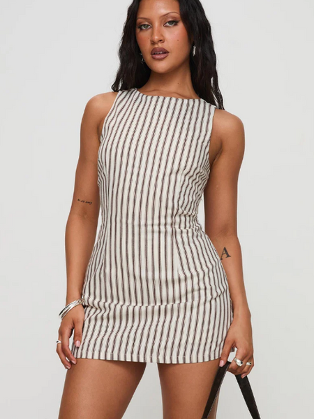 Robe courte rayée