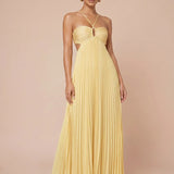 Santorini Sunset Halter Maxi Dress