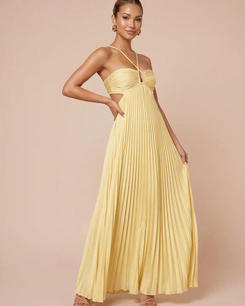 Santorini Sunset Halter Maxi Dress