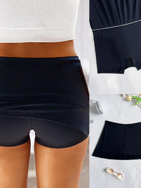Low Waist Micro Mini Skort with Built-In Shorts