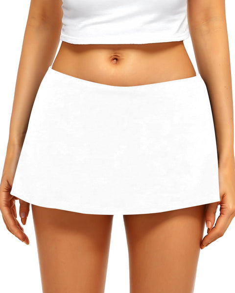 Low Waist Micro Mini Skort with Built-In Shorts