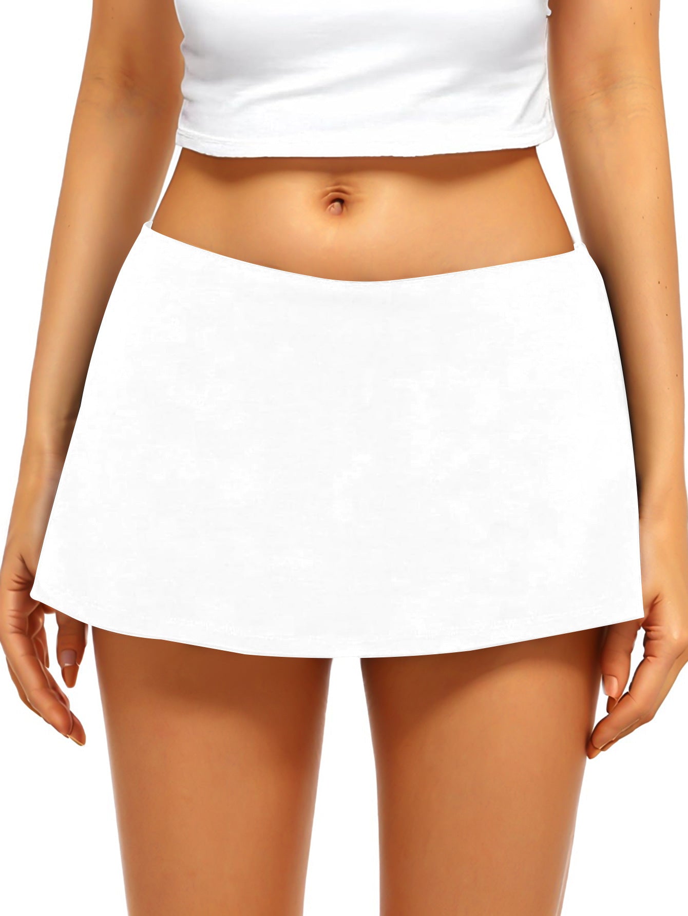 Low Waist Micro Mini Skort with Built-In Shorts