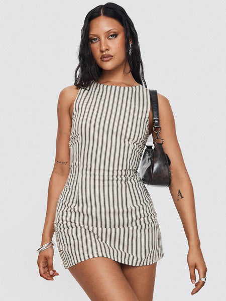 Robe courte rayée