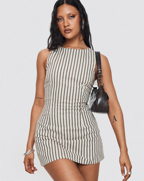 Robe courte rayée