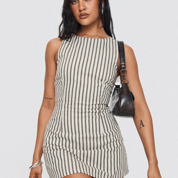 Robe courte rayée