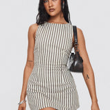 Robe courte rayée