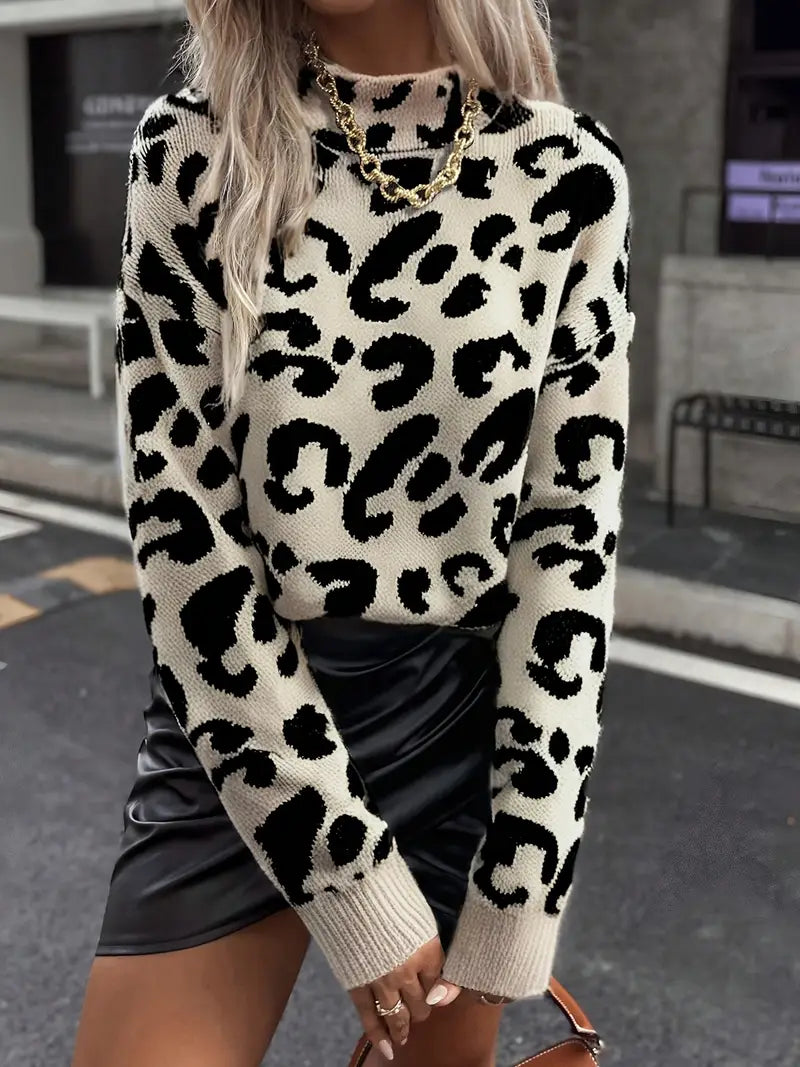 PULL LÉONA – LÉOPARD À COL HAUT