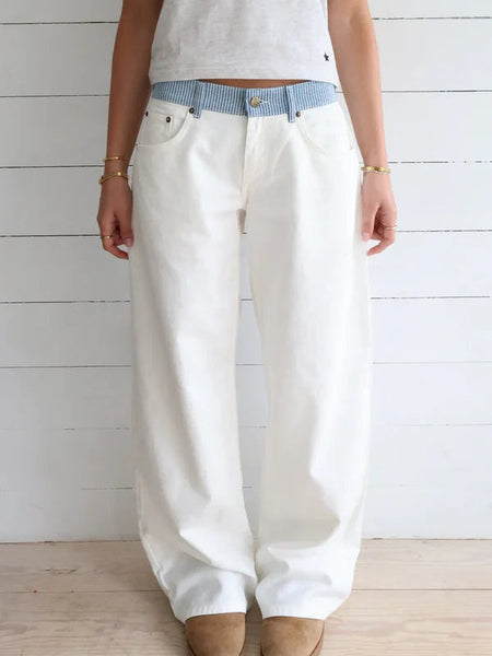 White Wide-Leg Jeans