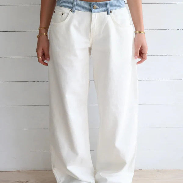 White Wide-Leg Jeans