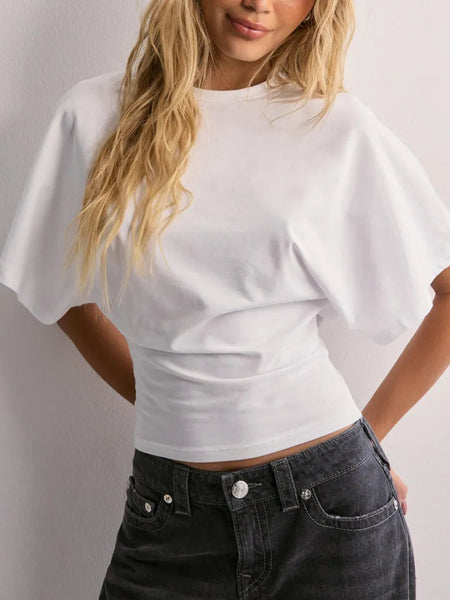 T-shirt court à manches larges