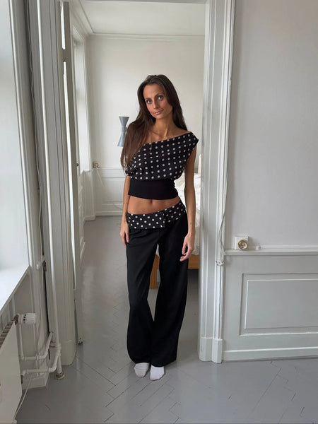 Ensemble deux pièces à pois noirs